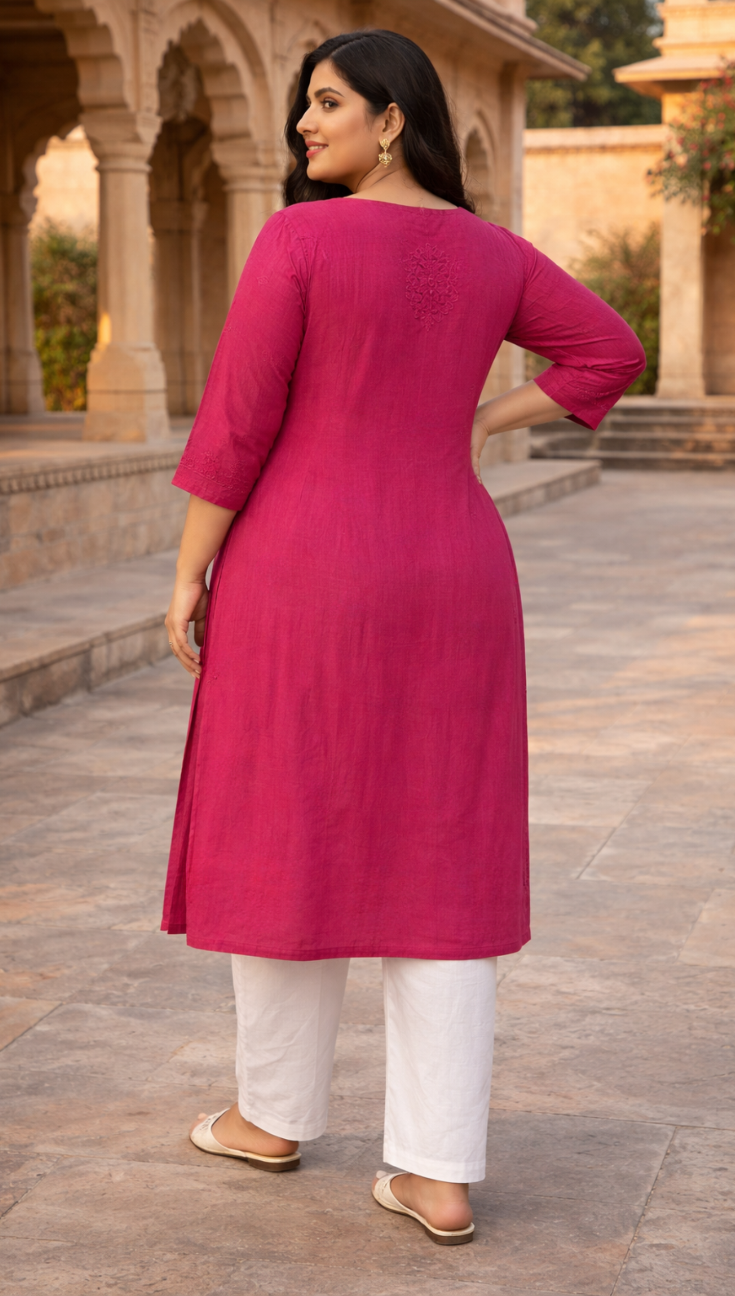 Lucknowi Muslin Kurti big Size