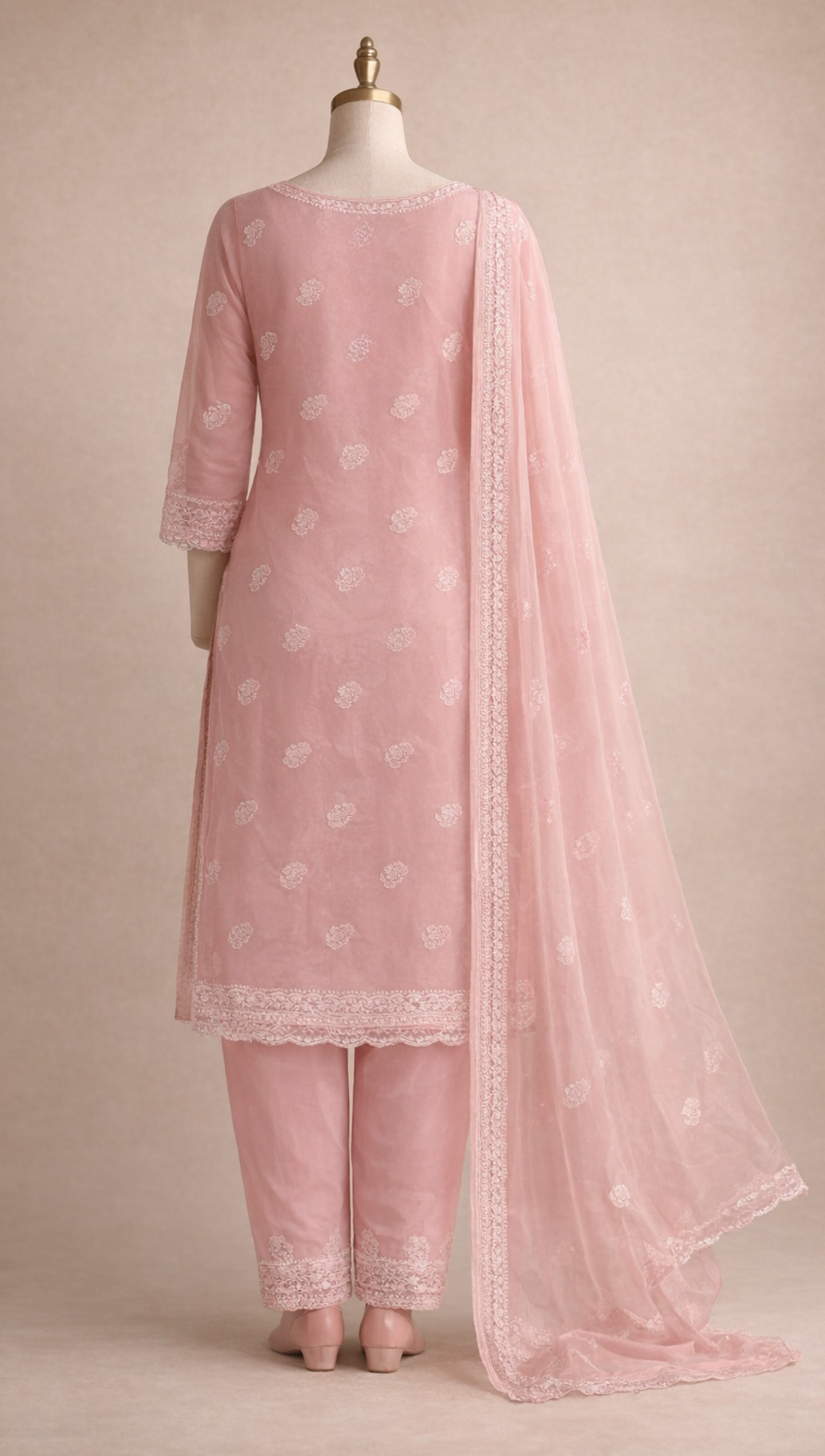 Lucknowi Resham work full unstitched suite
