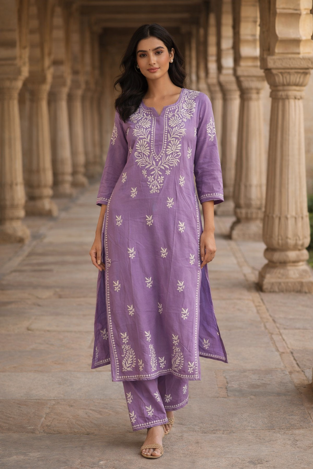 Lucknowi Womens Plazo set with kurta