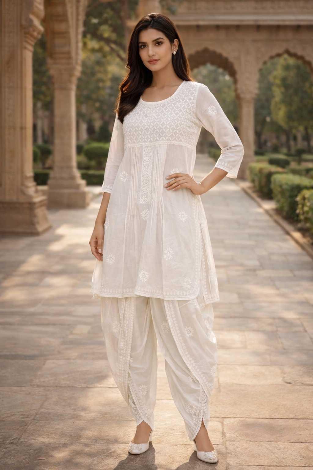Lucknowi Dhoti wz Kurta set