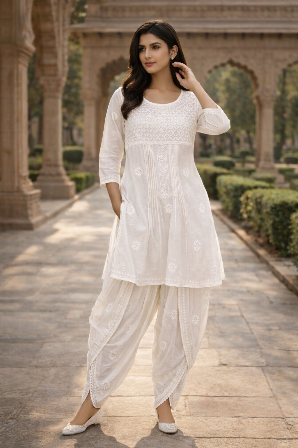 Lucknowi Dhoti wz Kurta set